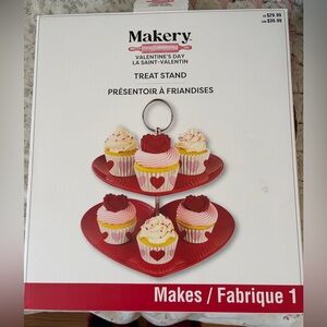 Red Heart Tiered Treat Stand - Valentine's Cake Display